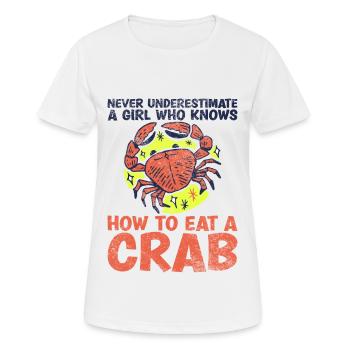 Ne sous-estimez jamais une fille qui sait comment - T-shirt respirant Femme - blanc - Devant - AI Model Female 172 dark (172cm)