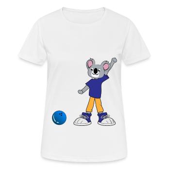 Koala spielt Bowling - Frauen T-Shirt atmungsaktiv - Weiß - Vorne - AI Model Female 172 dark (172cm)