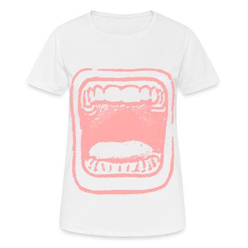 2reborn Schrei Mund Zähne Angst Scream Mouth - Frauen T-Shirt atmungsaktiv - Weiß - Vorne - AI Model Female 172 dark (172cm)