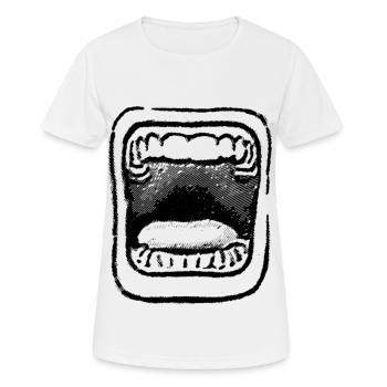 2reborn Schrei Mund Zähne Angst Scream - Frauen T-Shirt atmungsaktiv - Weiß - Vorne - AI Model Female 172 dark (172cm)