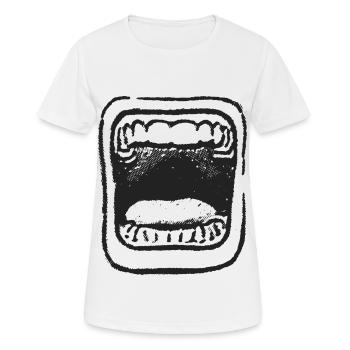 2reborn Schrei Mund Zähne Angst 3 - Frauen T-Shirt atmungsaktiv - Weiß - Vorne - AI Model Female 172 dark (172cm)