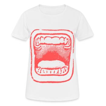 2reborn Schrei Mund Angst Scream Mouth Teeth 2 - Frauen T-Shirt atmungsaktiv - Weiß - Vorne - AI Model Female 172 dark (172cm)