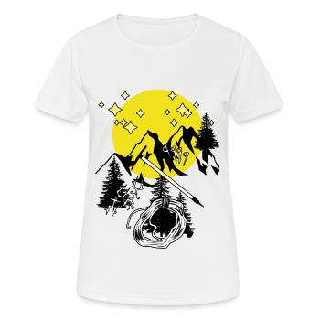 Tyrol Alps Mountains Full Moon Mountains Mountaineer Alm - Women's Breathable T-Shirt - white - Front - AI Model Female 172 dark (172cm)