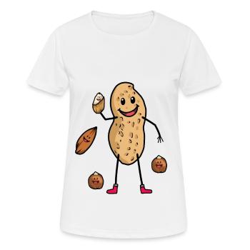 Fröhliche Erdnuss Nüsse Nuss Speise Nahrungsmittel - Frauen T-Shirt atmungsaktiv - Weiß - Vorne - AI Model Female 172 dark (172cm)