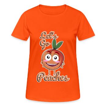 Let’s Go Peaches Vegan Peach Fruit Veganger - T-shirt respirant Femme - orange néon - Devant - AI Model Female 172 dark (172cm)