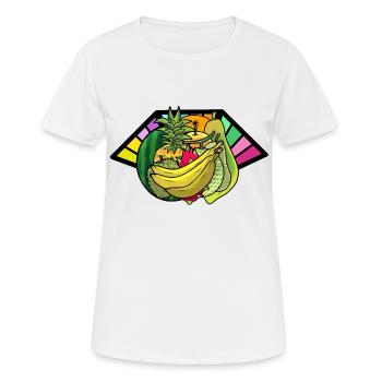 Végétarien Fruits Fruits Vitamines Rafraîchissement Cuisinier - T-shirt respirant Femme - blanc - Devant - AI Model Female 172 dark (172cm)