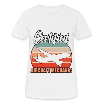 Certified Aircraft Mechanic - Women's Breathable T-Shirt - white - Front - AI Model Female 172 dark (172cm)