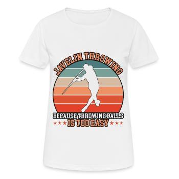 Lancer du javelot parce que lancer des balles - T-shirt respirant Femme - blanc - Devant - AI Model Female 172 dark (172cm)