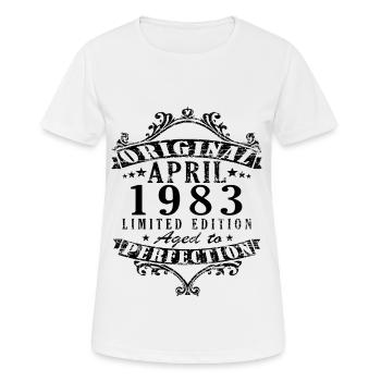 1983 avril 1983 Anniversaire avril 1983 avril - T-shirt respirant Femme - blanc - Devant - AI Model Female 172 dark (172cm)