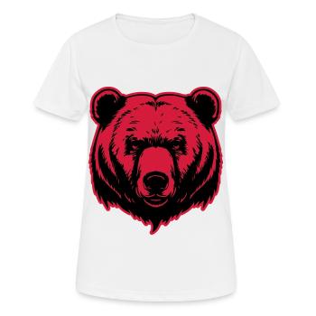 Bär Grizzly Kopf - Frauen T-Shirt atmungsaktiv - Weiß - Vorne - AI Model Female 172 dark (172cm)