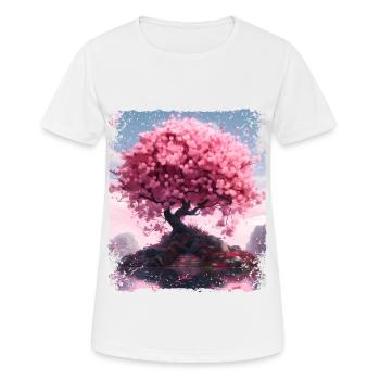 Esthétique Cerisier Fleur Beau Sakura Arbre - T-shirt respirant Femme - blanc - Devant - AI Model Female 172 dark (172cm)