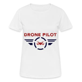 Pilote de drone - T-shirt respirant Femme - blanc - Devant - AI Model Female 172 dark (172cm)
