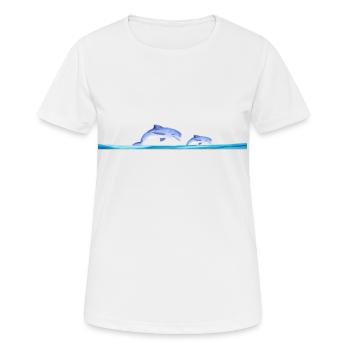 Delphin Dolphin - Frauen T-Shirt atmungsaktiv - Weiß - Vorne - AI Model Female 172 dark (172cm)