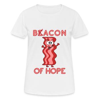 Grillades au bacon de l’espoir Grillage BBQ - T-shirt respirant Femme - blanc - Devant - AI Model Female 172 dark (172cm)