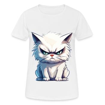 cat grumpy grumpy grumpy meow funny - Women's Breathable T-Shirt - white - Front - AI Model Female 172 dark (172cm)