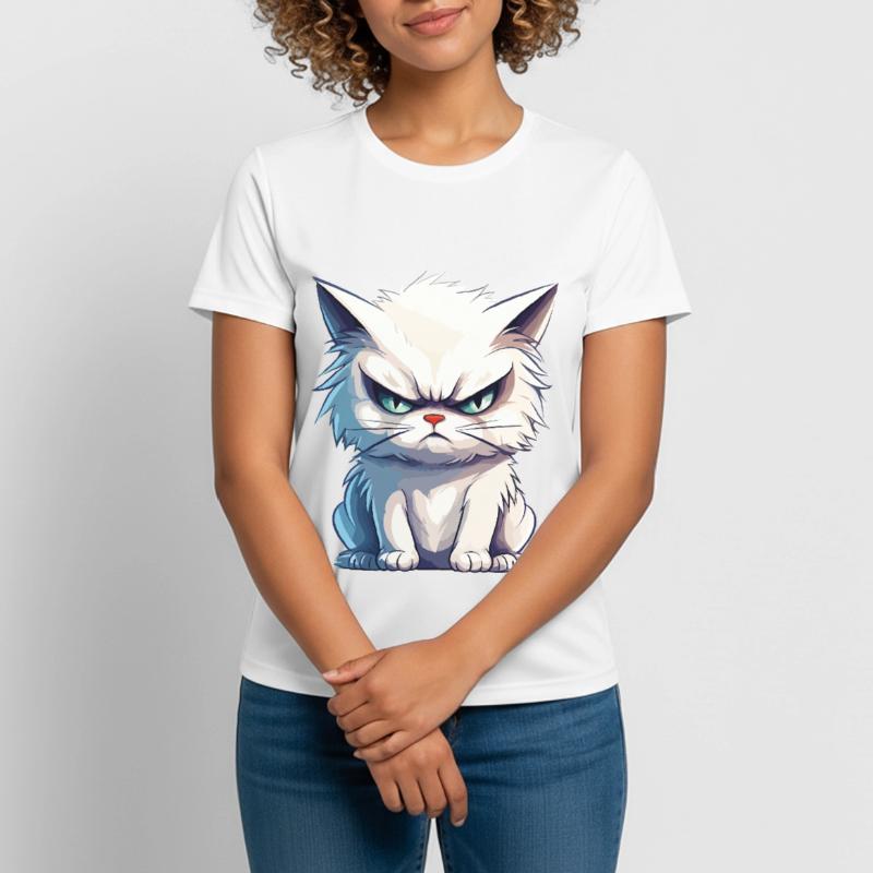 cat grumpy grumpy grumpy meow funny Women's Breathable T-Shirt