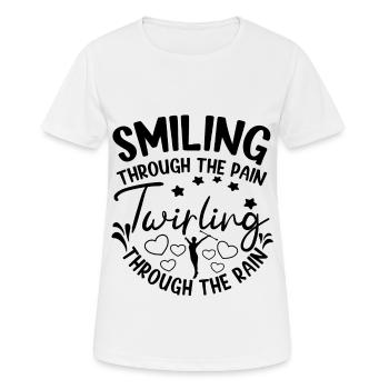 Twirler Majorette virevoltant sous la pluie Tourbillonnant - T-shirt respirant Femme - blanc - Devant - AI Model Female 172 dark (172cm)