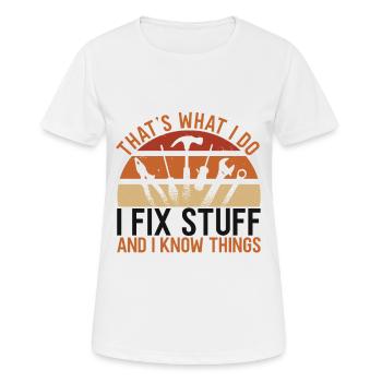 I Fix Things Electrician - Women's Breathable T-Shirt - white - Front - AI Model Female 172 dark (172cm)