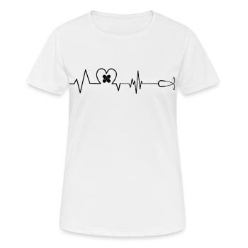 Nurse Heartbeat Stethoscope Gift - Women's Breathable T-Shirt - white - Front - AI Model Female 172 dark (172cm)