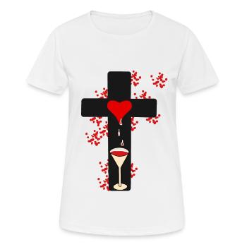 Ritual Okkult Kreuz Dark Halloween Satan Voodoo - Frauen T-Shirt atmungsaktiv - Weiß - Vorne - AI Model Female 172 dark (172cm)