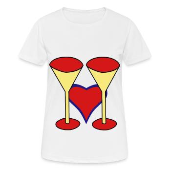 Gläser Erfolg Erfolgreich Gewinner Alkohol Sekt - Frauen T-Shirt atmungsaktiv - Weiß - Vorne - AI Model Female 172 dark (172cm)