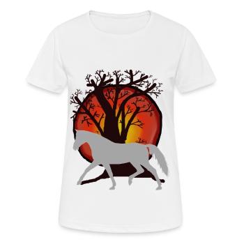 Chevaux, Chevaux, Cheval Sauvage, Nature, Nature Sauvage, Soleil, Cheval - T-shirt respirant Femme - blanc - Devant - AI Model Female 172 dark (172cm)