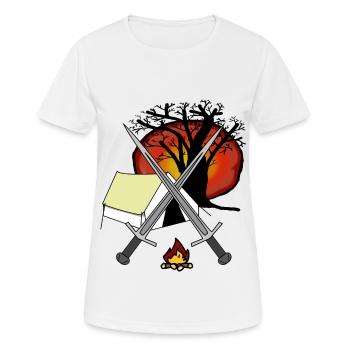 Camp médiéval Camp Guerrier Épées Guerrier - T-shirt respirant Femme - blanc - Devant - AI Model Female 172 dark (172cm)