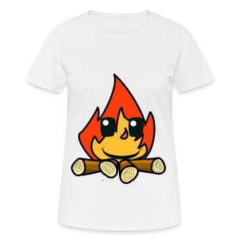 Feu Feu Feu Visage Chaleur Flamme Inferno - T-shirt respirant Femme - blanc - Devant - AI Model Female 172 dark (172cm)