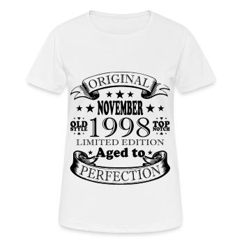 november 1998 Jahrestag november 1998 november - Frauen T-Shirt atmungsaktiv - Weiß - Vorne - AI Model Female 172 dark (172cm)