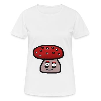 champignon, champignon, habitant de la forêt, vénéneux, amical - T-shirt respirant Femme - blanc - Devant - AI Model Female 172 dark (172cm)