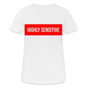 Très sensible - T-shirt respirant Femme - blanc - Devant - AI Model Female 172 dark (172cm)