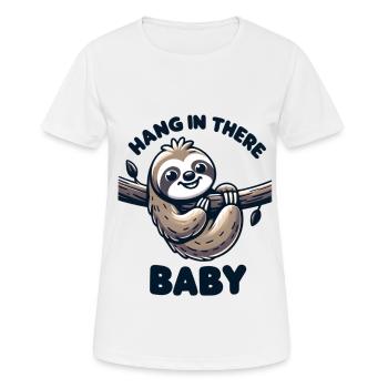 Faultier Hang In There - Frauen T-Shirt atmungsaktiv - Weiß - Vorne - AI Model Female 172 dark (172cm)