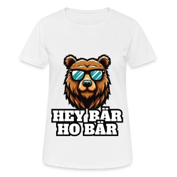 Hey Bär Ho Bär lustiges Survival Outdoor - Frauen T-Shirt atmungsaktiv - Weiß - Vorne - AI Model Female 172 dark (172cm)