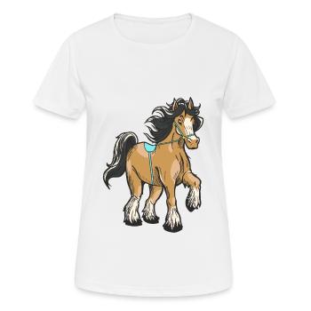 Cavalier D’équitation Cavalier Enfant Poney - T-shirt respirant Femme - blanc - Devant - AI Model Female 172 dark (172cm)
