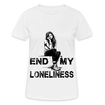 Slogon für Frauen Beende meine Einsamkeit - Frauen T-Shirt atmungsaktiv - Weiß - Vorne - AI Model Female 172 dark (172cm)