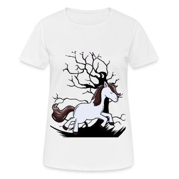 Cheval sauvage Poney Chevaux Enfant Enfants - T-shirt respirant Femme - blanc - Devant - AI Model Female 172 dark (172cm)