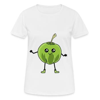 Kokos Kokosnuss Kawai Obst Frucht Vegetarisch - Frauen T-Shirt atmungsaktiv - Weiß - Vorne - AI Model Female 172 dark (172cm)