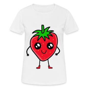 Erdbeere Erdbeeren - Frauen T-Shirt atmungsaktiv - Weiß - Vorne - AI Model Female 172 dark (172cm)