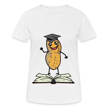 Un étudiant érudit en cacahuète apprend un livre pour professeur - T-shirt respirant Femme - blanc - Devant - AI Model Female 172 dark (172cm)