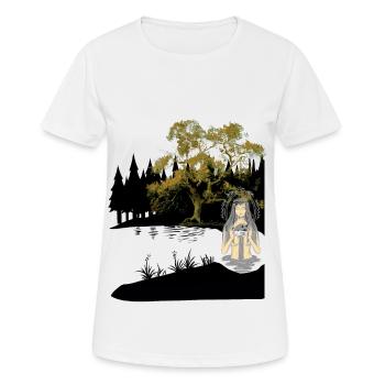 Fille, Sensuelle, Nature, Eau, , Fable, Fantaisie - T-shirt respirant Femme - blanc - Devant - AI Model Female 172 dark (172cm)