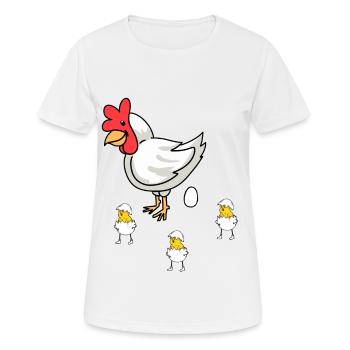 Poule de Pâques poussin bébé oeufs coquille d’oeuf volaille - T-shirt respirant Femme - blanc - Devant - AI Model Female 172 dark (172cm)