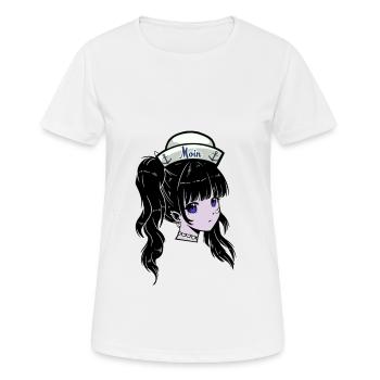 Mädchen maritim Matrose Seemann Schifffahrt Ahoi - Frauen T-Shirt atmungsaktiv - Weiß - Vorne - AI Model Female 172 dark (172cm)