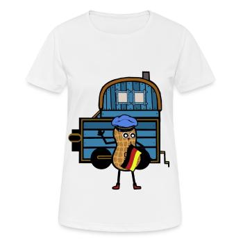 Erdnuss Deutschland Zug Lokomotive Bahn Job - Frauen T-Shirt atmungsaktiv - Weiß - Vorne - AI Model Female 172 dark (172cm)