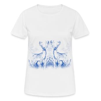 Hirsch Wildtiere Hirsche Rotwild Elch Reh Natur - Frauen T-Shirt atmungsaktiv - Weiß - Vorne - AI Model Female 172 dark (172cm)