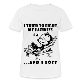 Lazy Monkey Sleeps On - Women's Breathable T-Shirt - white - Front - AI Model Female 172 dark (172cm)