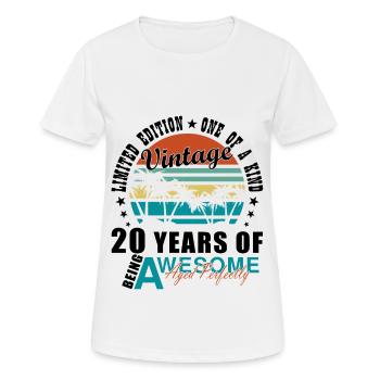 20e anniversaire 20 dictons - T-shirt respirant Femme - blanc - Devant - AI Model Female 172 dark (172cm)