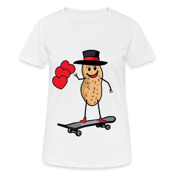 Bonjour Salutation Cacahuète Patineuse Enfant Adolescent - T-shirt respirant Femme - blanc - Devant - AI Model Female 172 dark (172cm)