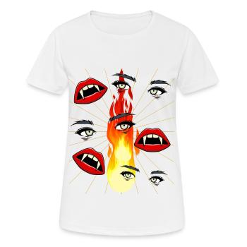 Halloween Vampir Girl Fantasy Horror Dark - Frauen T-Shirt atmungsaktiv - Weiß - Vorne - AI Model Female 172 dark (172cm)