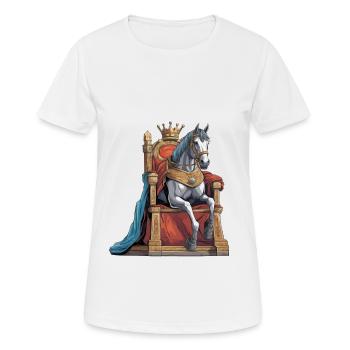 Roi Cheval Conte de fées Personnage Chevaux Conte de fées - T-shirt respirant Femme - blanc - Devant - AI Model Female 172 dark (172cm)