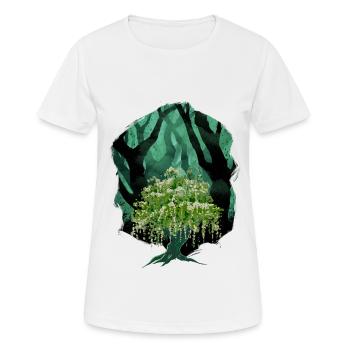 Wald Natur Botanik Flora - Frauen T-Shirt atmungsaktiv - Weiß - Vorne - AI Model Female 172 dark (172cm)